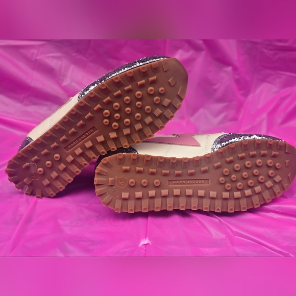 Marc Jacobs Women's Sneakers with Pink and Silver Glitter - Picture 7 of 8